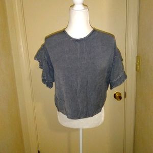 ❤️Style Envy Cropped Ruffle Shirt